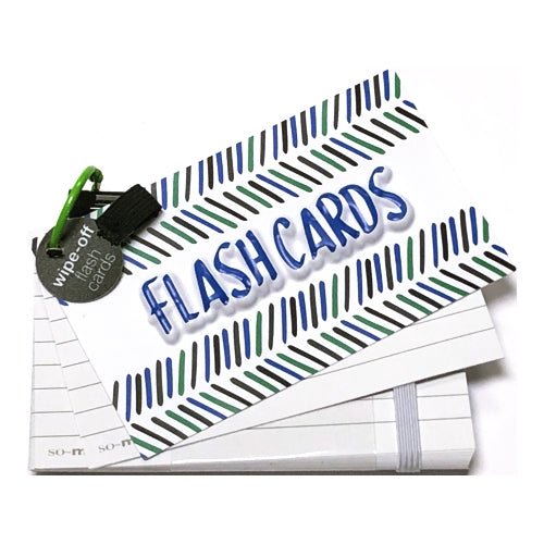 So-Mine Wipe Off 2-Sided Flash Cards with Dry Erase Marker/Eraser - 3" x 5" (40 Pack) Select Cover - DollarFanatic.com