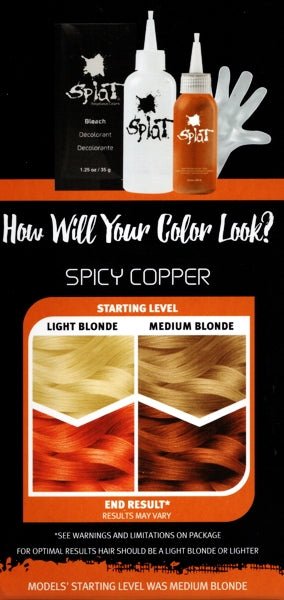 Splat Rebellious Colors Complete Hair Color Kit (Spicy Copper) Long Lasting Color - $5 Outlet