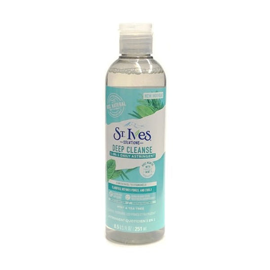 St. Ives Deep Cleanse 3-in-1 Daily Astringent - Mint and Tea Tree (Net 8.5 fl. oz.) Clarifies, Refines Pores, and Cools - DollarFanatic.com