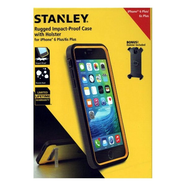 Stanley iPhone 6 Plus Rugged Impact-Proof Protection Phone Case with Holster - Black/Yellow (For iPhone 6 Plus/iPhone 6s Plus) - DollarFanatic.com