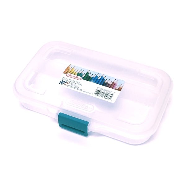 Sterilite Divided Small Storage Case - Clear (8.5" x 5.6" x 1.5") Perfect for School Supplies, Electronic Accessories, Makeup, and more! - DollarFanatic.com