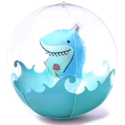 Sun Squad Blue Shark Clear Beach Ball (Inflates to 17.5" Dia.) - DollarFanatic.com
