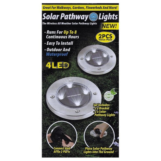 Tekno Round Solar Pathway Lights (2 Pack) - $5 Outlet