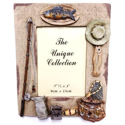 The Unique Collection Fishing Theme Photo Frame (Holds 3.5" x 5" Picture) - DollarFanatic.com