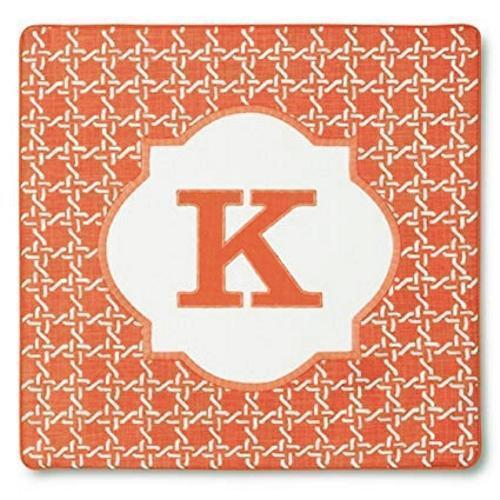 Threshold Letter K Monogram Coral Pillow Cover (18" x 18") - DollarFanatic.com