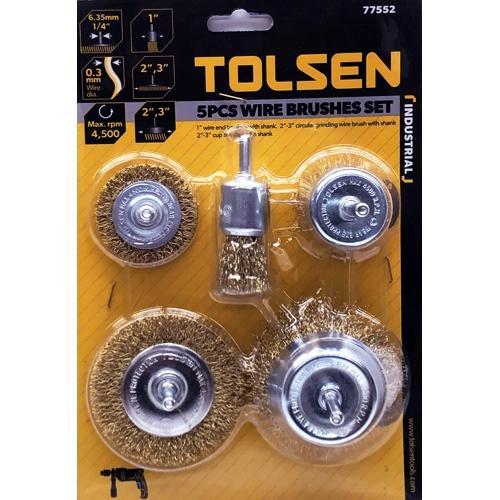 Tolsen Wire Wheel and Cup Brush Set (5 Pack) - $5 Outlet