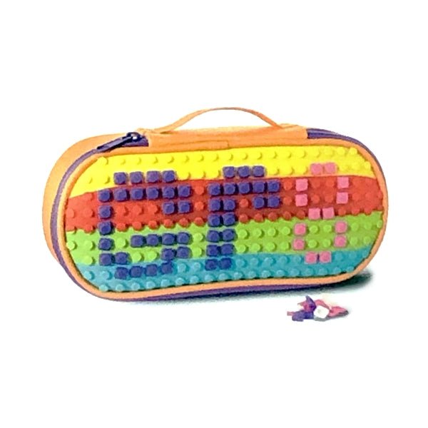 Up & Up Rainbow Zipper Pencil Case with 80 Snap-on Pieces (8.5" x 3.9" x 2.38") Perfect for School Supplies and more! - DollarFanatic.com