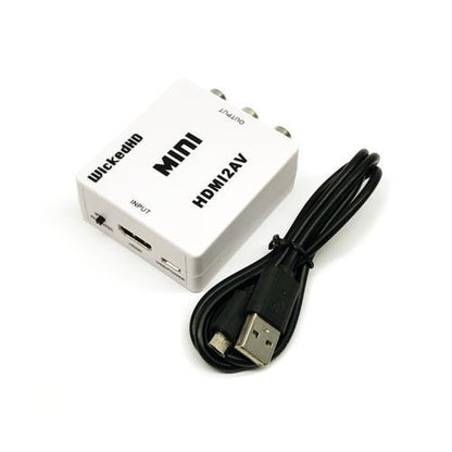 WickedHD Mini HDMI to AV Converter for TV, PC, Bluray DVD, etc. (White) - DollarFanatic.com