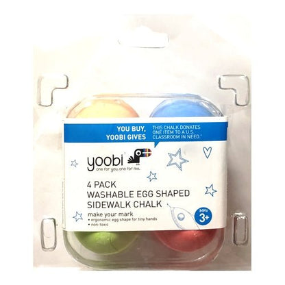Yoobi Egg-Shaped Non-Toxic Color Washable Sidewalk Chalks (4 Pack) - DollarFanatic.com