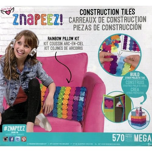 Znapeez Construction Tiles - Rainbow Pillow Kit (570 Pieces) For Ages 8+ - $5 Outlet